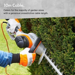 Vonhaus 710W Rotating Handle Electric Hedge Trimmer / Cutter With 61cm/24 Inch Blade, Blade Safety Cover & Long 10M Power Cord -Flymo Shop vonhaus 710w rotating handle electric hedge trimmer cutter with 61cm 24 inch blade blade safety cover long 10m power cord5060192524758 04c MP