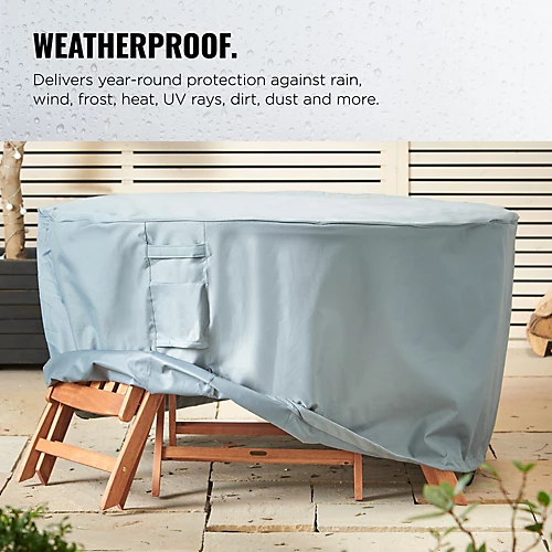 VonHaus Garden Furniture Cover, Waterproof Outdoor Cover For Patio Furniture Set, Grey Polyester W/ Drawstring, 142 X 68cm 4 VonHaus Garden Furniture Cover, Waterproof Outdoor Cover For Patio Furniture Set, Grey Polyester W/ Drawstring, 142 X 68cm - Image 2